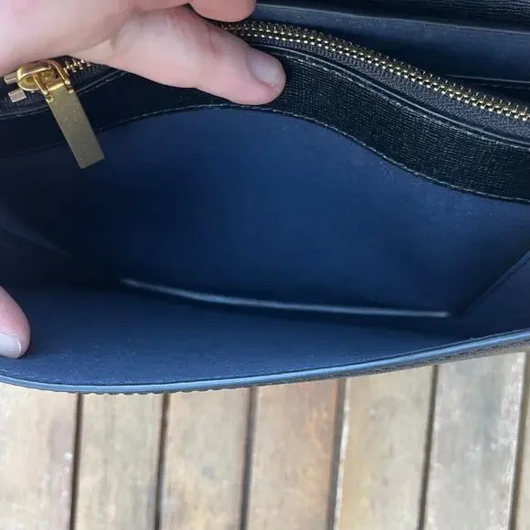 TORY BURCH NWT Robinson Convertible Shoulder Crossbody Bag, Black Leather - Picture 13 of 14